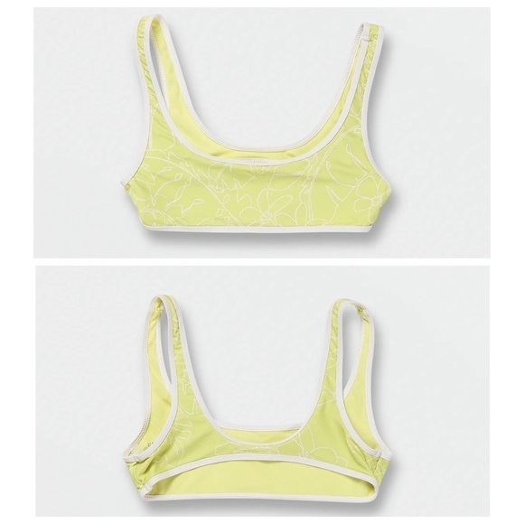 Volcom Girls Tropicoco Crop Bikini Top 7 Citron White NEW - Picture 1 of 6